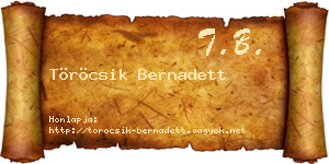 Töröcsik Bernadett névjegykártya